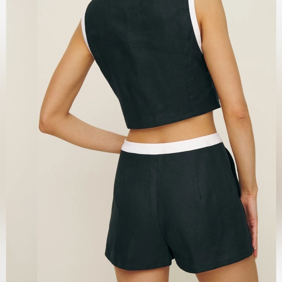 Reformation Roxy set top and skort black white roxie - Picture 3 of 5